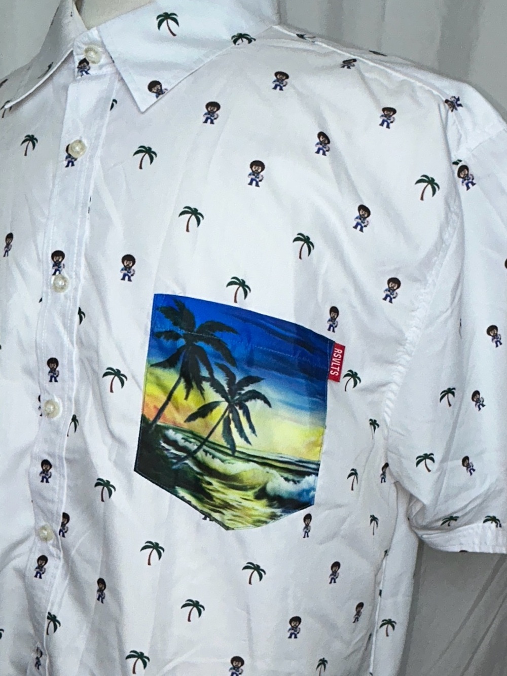 RSVLTs X Bob Ross Button Up Shirt Mens XXL White RARE HTF